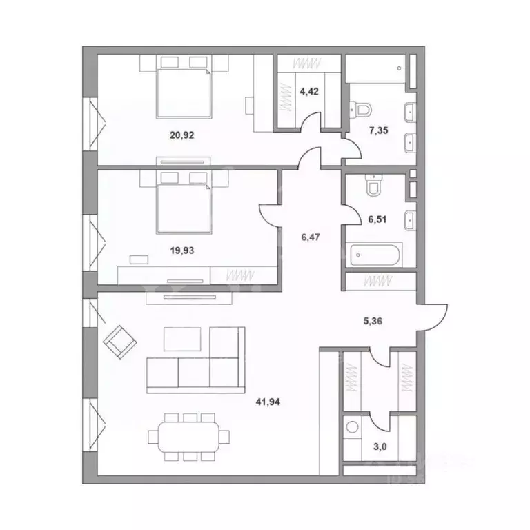 3-к кв. Москва ул. Костикова, 4к1 (121.0 м) - Фото 1