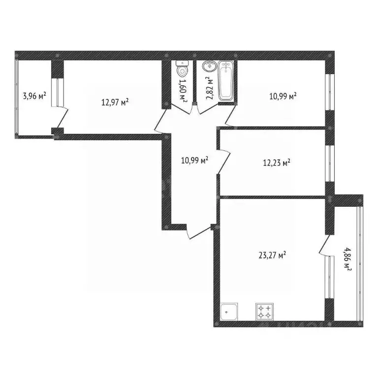 3-к кв. Башкортостан, Уфа ул. Генерала Ишбулатова, 7 (84.4 м) - Фото 1