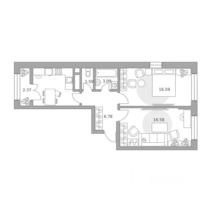 2-к кв. Московская область, Балашиха 39-й мкр, Пехра жилой комплекс, ... - Фото 1