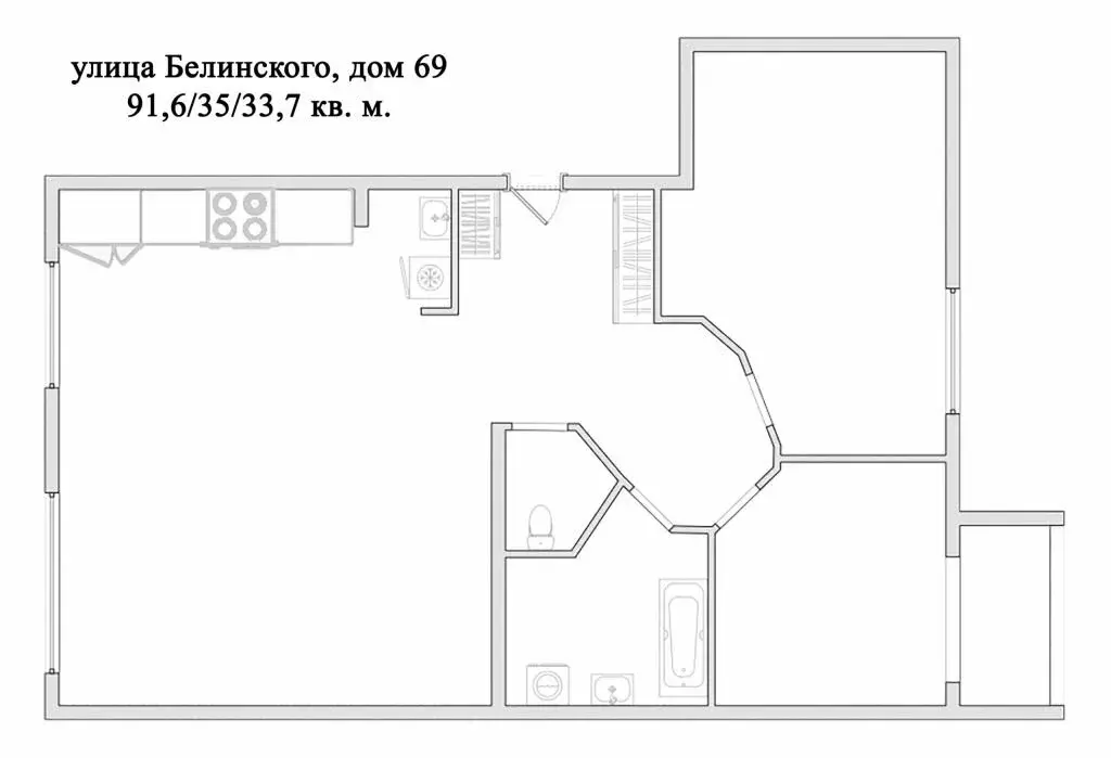 2-комнатная квартира: Нижний Новгород, улица Белинского, 69 (91.6 м) - Фото 1