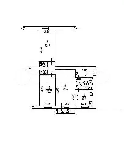 3-к. квартира, 57 м, 2/5 эт. - Фото 0