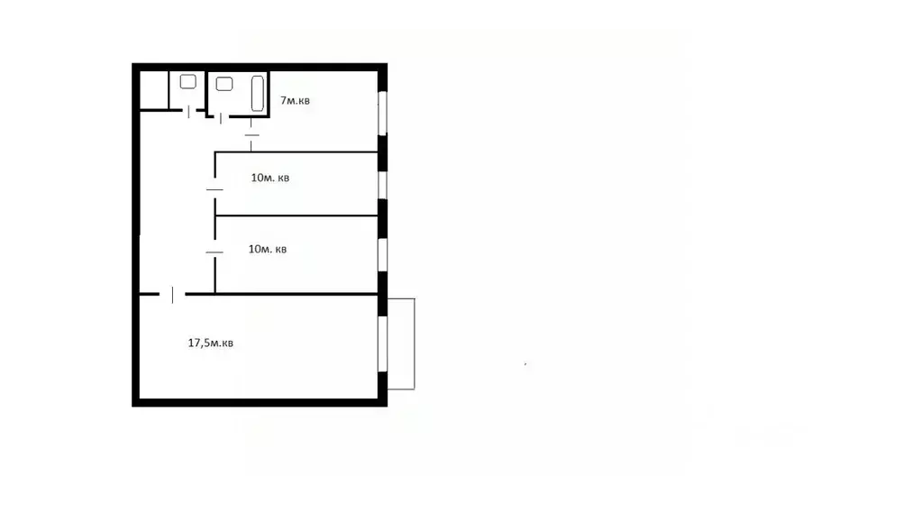 3-к кв. Санкт-Петербург ул. Уточкина, 5 (58.6 м) - Фото 1