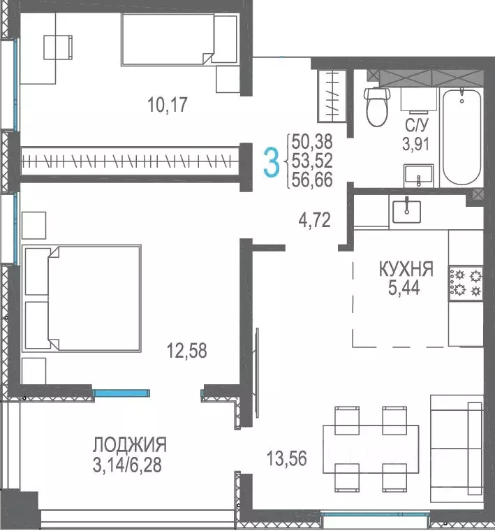 3-к кв. Крым, Сакский район, Лесновское с/пос, с. Прибрежное Розовое ... - Фото 1