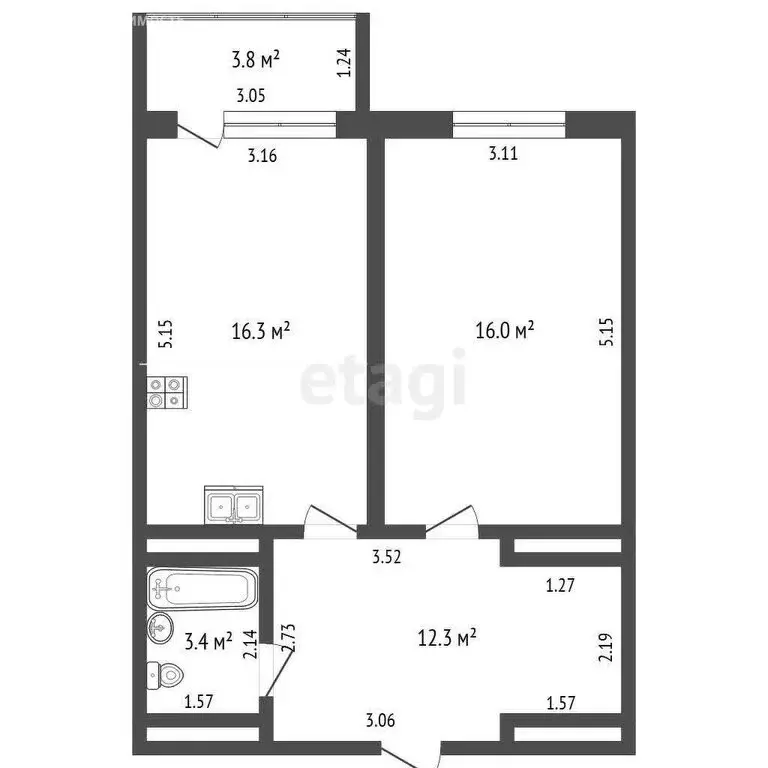 1-комнатная квартира: Жатай, рабочий посёлок Жатай, Комсомольская ... - Фото 1