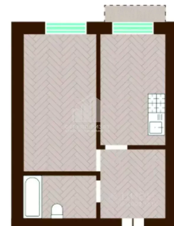 1-к кв. Калининградская область, Гурьевский муниципальный округ, пос. ... - Фото 2