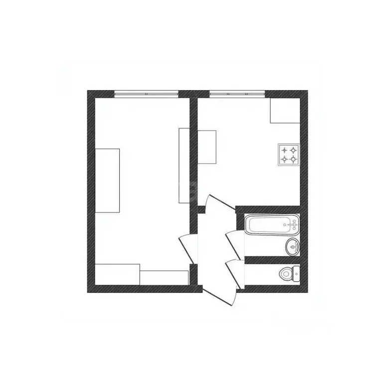 1-к кв. Смоленская область, Смоленск ул. Смольянинова, 15/2 (33.6 м) - Фото 1