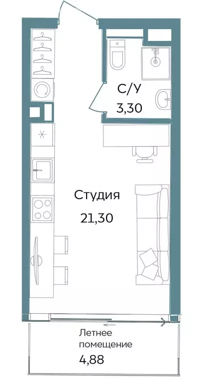 Квартира-студия: Республика Крым, Саки, курортный кластер Темпо (29.48 ... - Фото 0