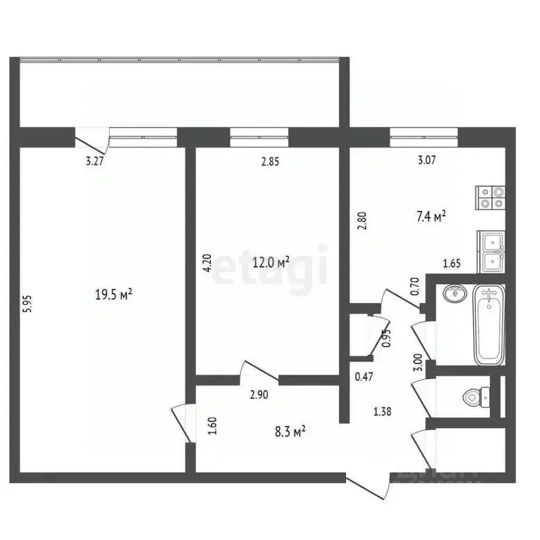 2-к кв. Марий Эл, Йошкар-Ола бул. Чавайна, 18А (52.4 м) - Фото 1