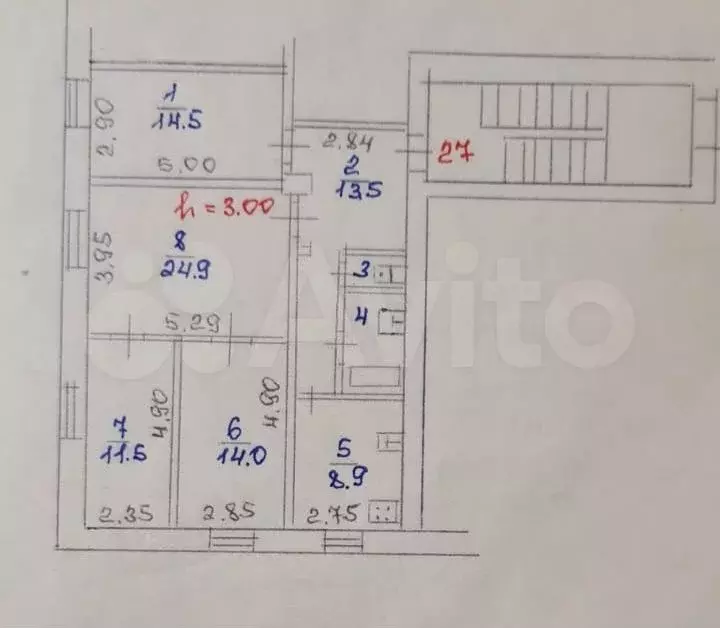 4-к. квартира, 90 м, 2/3 эт. - Фото 0