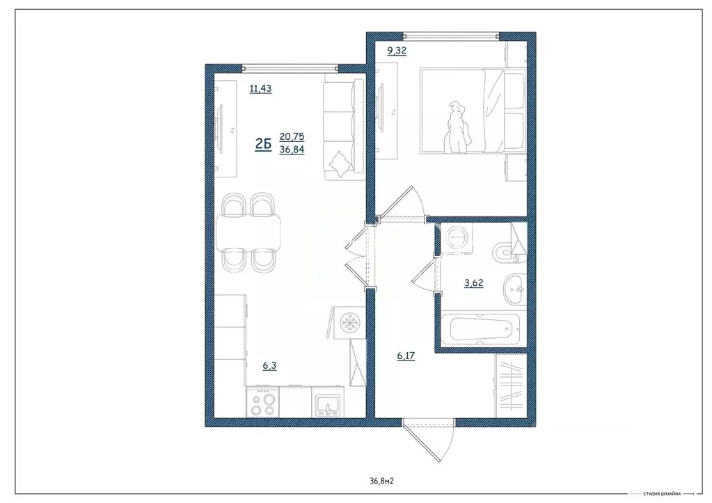2-к кв. Ярославская область, Ярославль ул. Дядьковская, 16А (36.8 м) - Фото 2