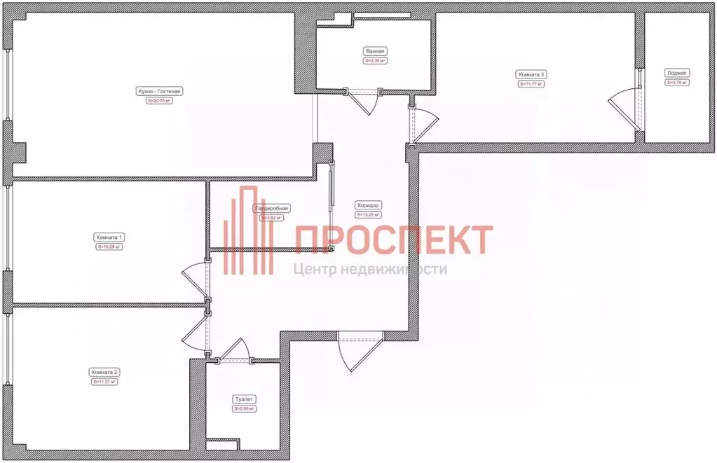 3-к кв. пензенская область, пенза ул. генерала глазунова, 6 (77.6 м) - Фото 1