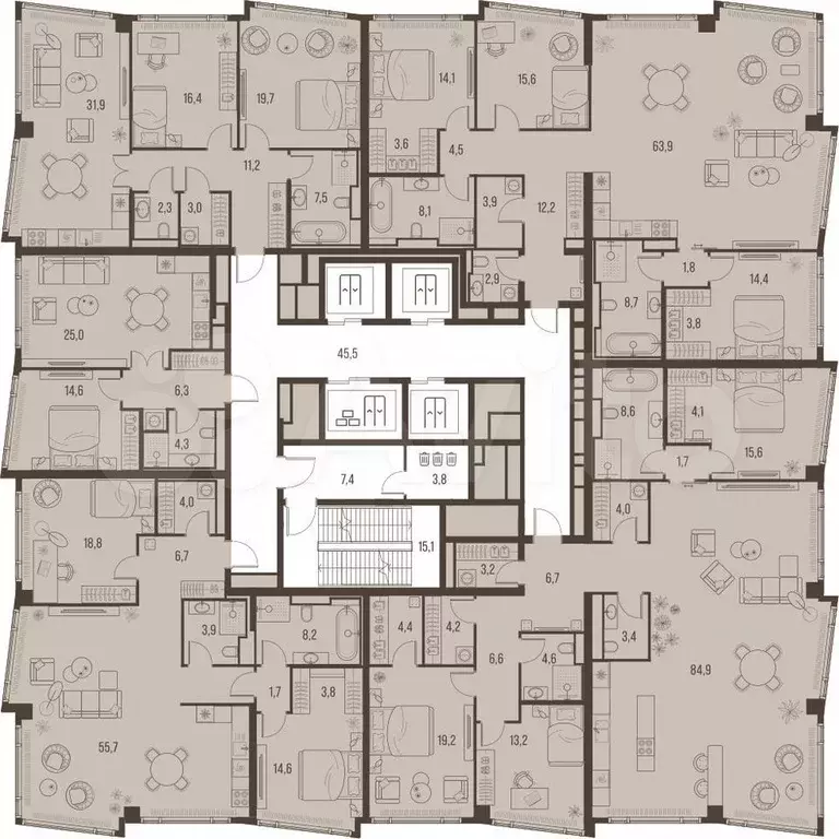 3-к. квартира, 118,1 м, 23/24 эт. - Фото 1
