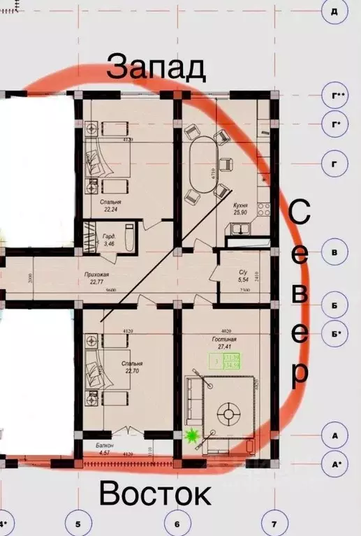 3-к кв. Кабардино-Балкария, Нальчик ул. Атажукина, 155 (140.0 м) - Фото 2