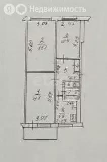3-комнатная квартира: Липецк, Октябрьская улица, 73 (60.6 м) - Фото 0