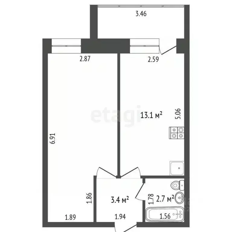 1-к кв. Вологодская область, Вологда ул. Космонавта Беляева, 32к1 ... - Фото 2