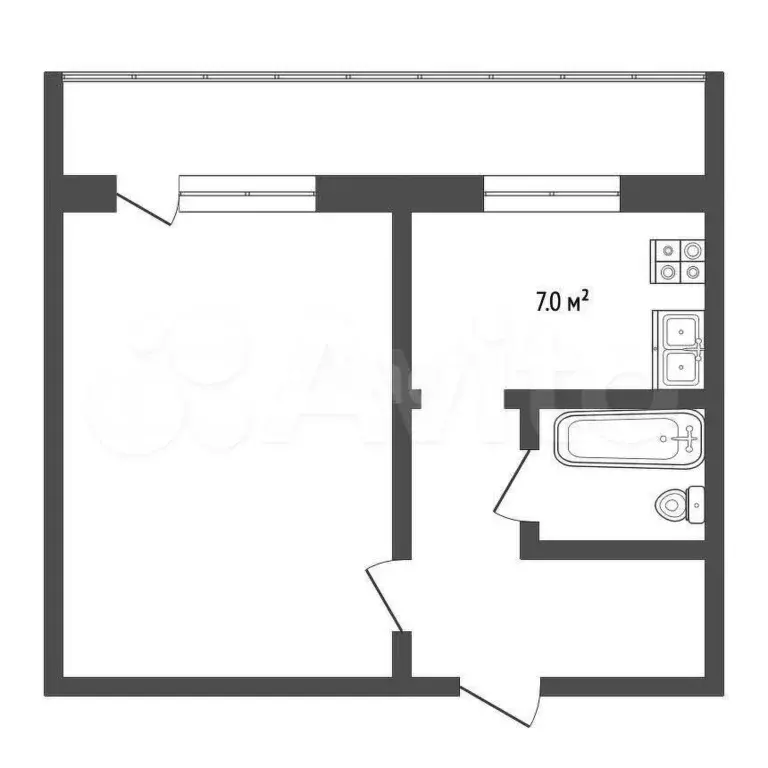 1-к. квартира, 36,4 м, 2/2 эт. - Фото 0