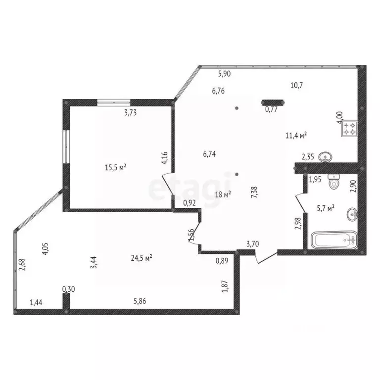 3-к кв. Башкортостан, Уфа ул. Достоевского, 134 (90.0 м) - Фото 1