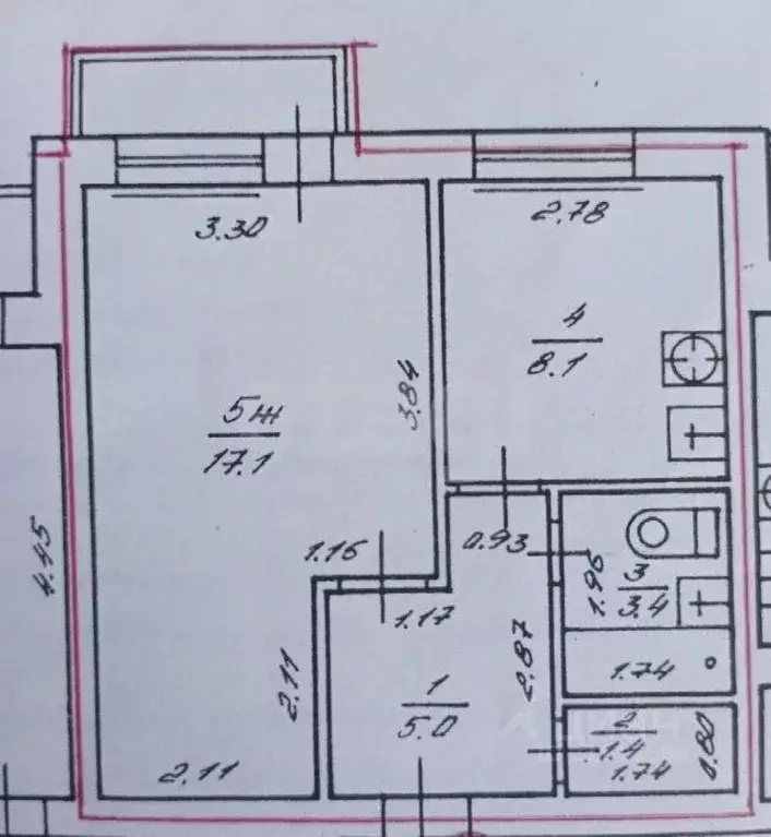 1-к кв. Калининградская область, Гурьевск Садовая ул., 12 (35.0 м) - Фото 2