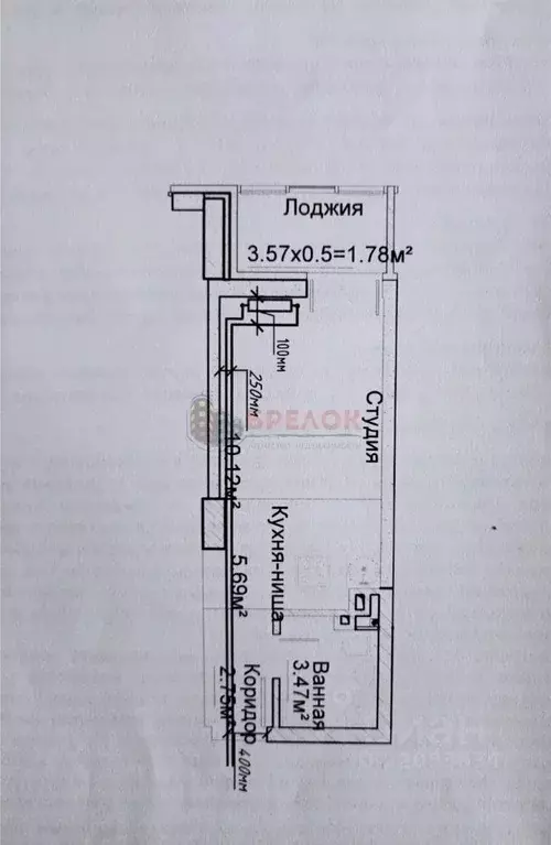 Студия Ростовская область, Ростов-на-Дону просп. Стачки, 215Б (25.0 м) - Фото 2