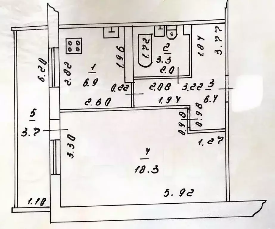 1-к кв. Татарстан, Казань Минская ул., 36 (35.0 м) - Фото 2