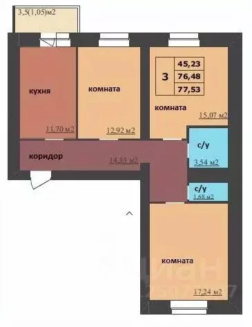 3-к кв. Ярославская область, Ярославль Ленинградский просп., 98/2 ... - Фото 1