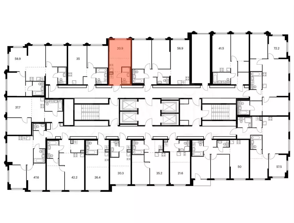 Квартира-студия, 20,9 м, 24/32 эт. - Фото 1