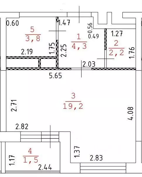 Студия Московская область, Люберцы Хлебозаводская ул., 6с1 (30.0 м) - Фото 1