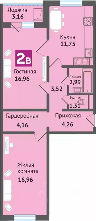 2-к кв. Чувашия, Чебоксарский муниципальный округ, д. Аркасы ул. ... - Фото 1