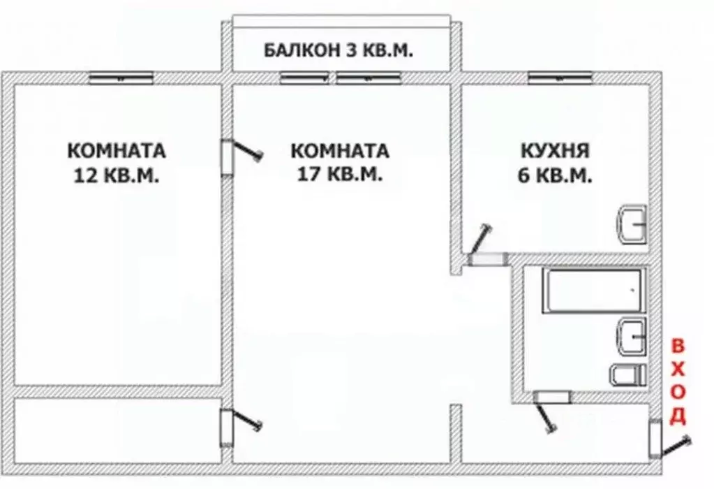 2-к кв. Татарстан, Казань Волгоградская ул., 12 (41.1 м) - Фото 2