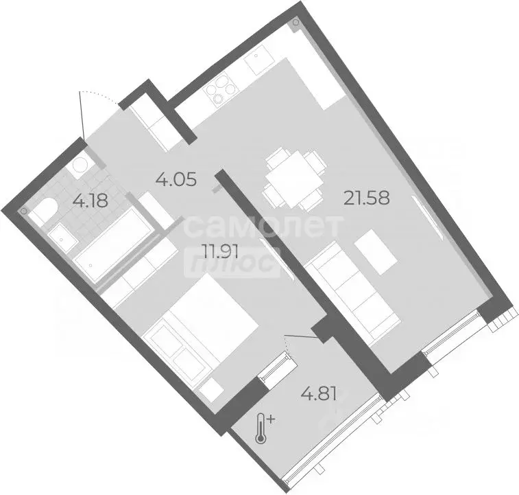 1-к кв. Санкт-Петербург просп. Крузенштерна, 4 (41.72 м) - Фото 1