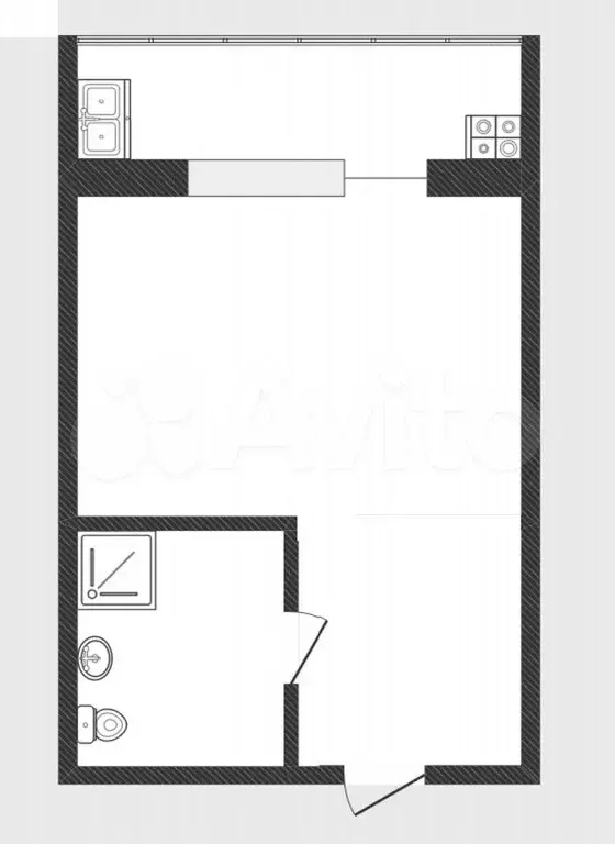 Квартира-студия, 17,2 м, 6/8 эт. - Фото 0