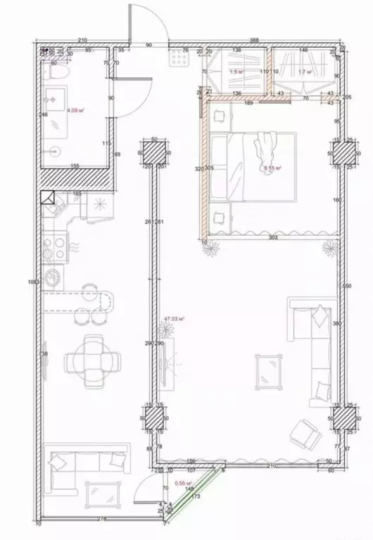 2-к кв. Ростовская область, Ростов-на-Дону просп. Ленина, 105Г (67.0 ... - Фото 2