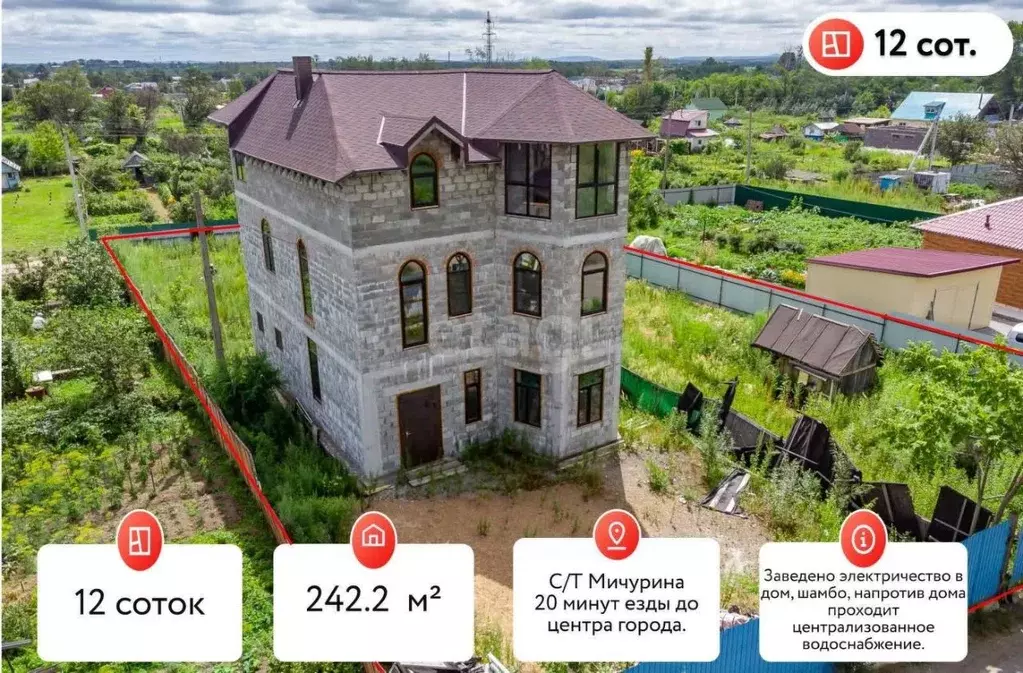 Дом в Хабаровский край, Хабаровск Имени Мичурина СНТ, 200 (242 м) - Фото 0