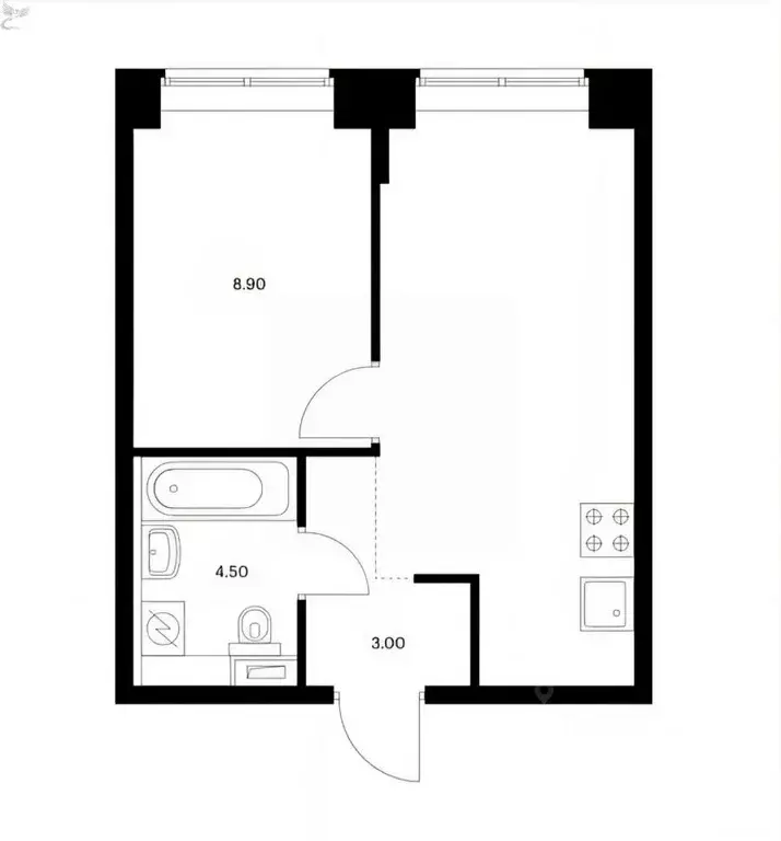 1-к кв. Хабаровский край, Хабаровск Воронежская ул., 144к1 (32.0 м) - Фото 2