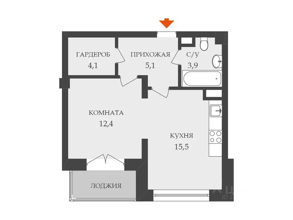 1-к кв. Санкт-Петербург Приморский просп., 62к1 (41.6 м) - Фото 1