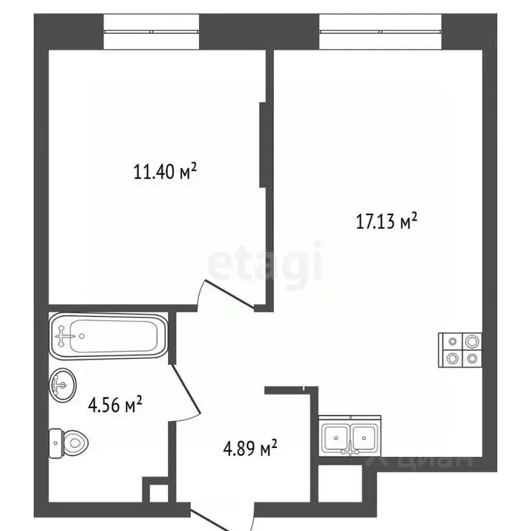 1-к кв. Тюменская область, Тюмень ул. Первооткрывателей, 6 (37.0 м) - Фото 2