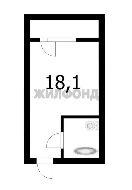 Квартира-студия: Новосибирск, Спортивная улица, 43 (22 м) - Фото 0