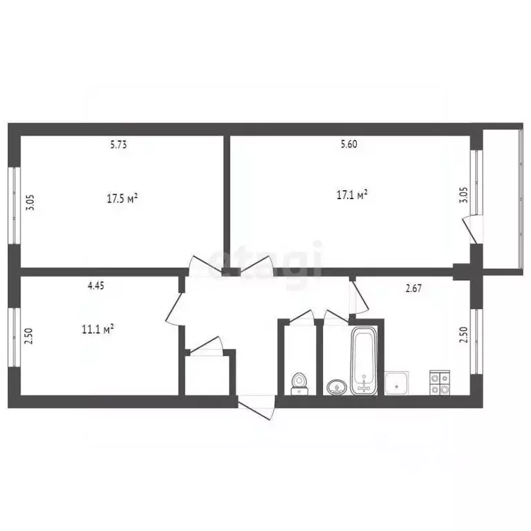 3-к кв. Калужская область, Калуга Московская ул., 236 (62.7 м) - Фото 0