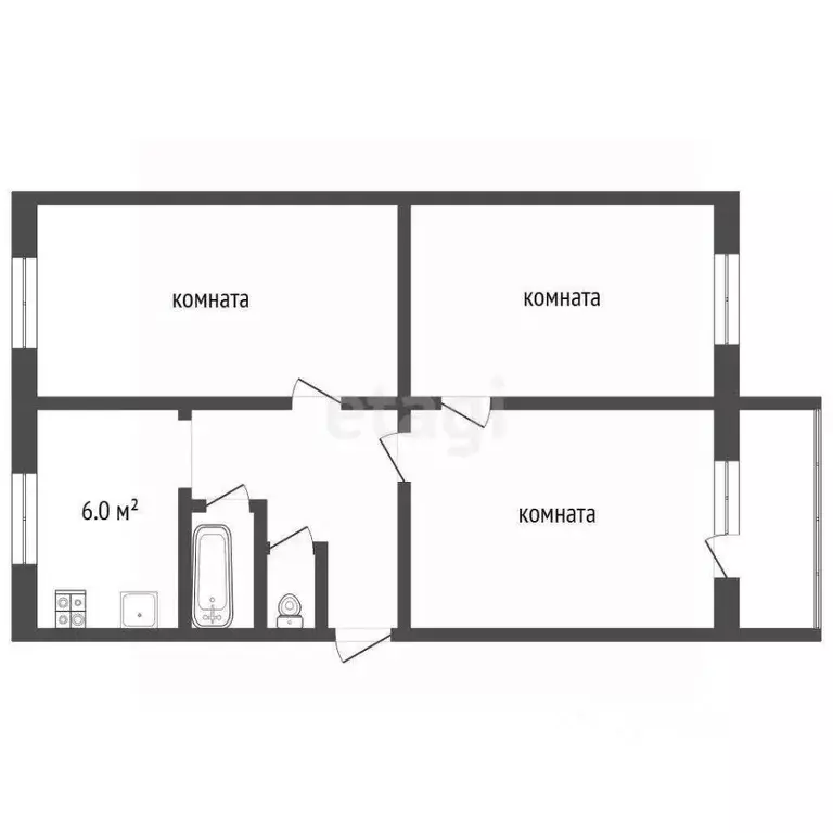 3-к кв. Владимирская область, Селивановский муниципальный округ, пос. ... - Фото 2