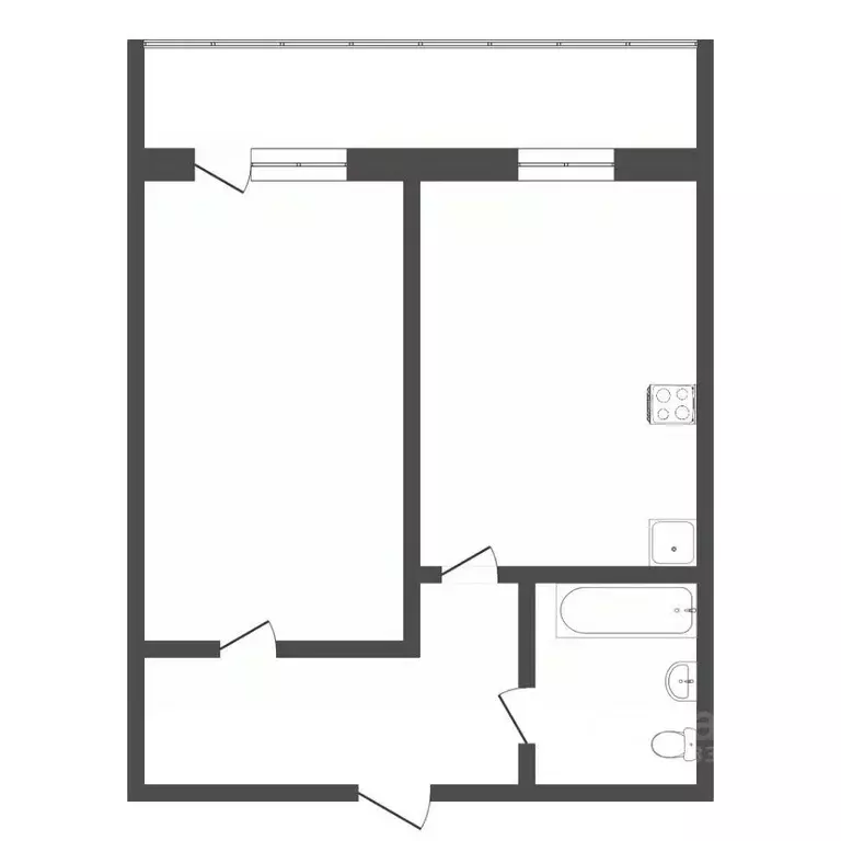 1-к кв. Тюменская область, Тюмень ул. Самарцева, 3 (44.9 м) - Фото 1