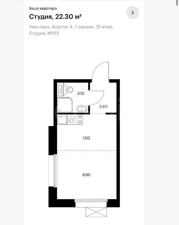 Квартира-студия: Южно-Сахалинск, жилой комплекс Уюн Парк (22 м) - Фото 1