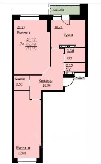 2-к кв. Ярославская область, Ярославль Красноборская ул., 38к3 (71.15 ... - Фото 0