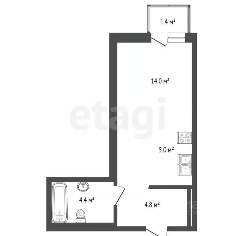 Студия Севастополь просп. Генерала Острякова, 172 (21.6 м) - Фото 2