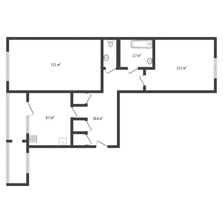 2-комнатная квартира: Черкесск, Магазинная улица, 30 (54.3 м) - Фото 2