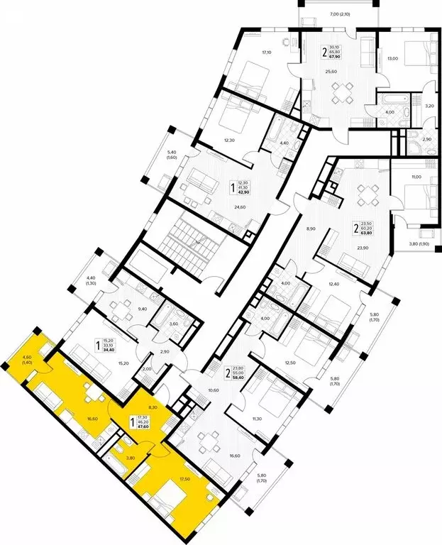 1-комнатная квартира: Сукко, жилой комплекс Кипарис (47.6 м) - Фото 2