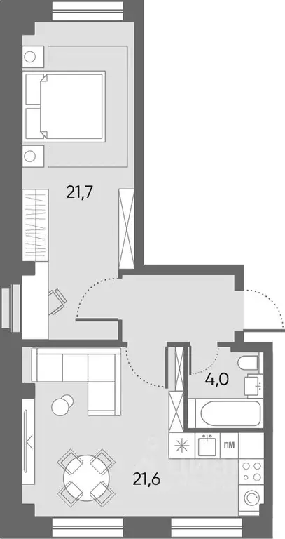 2-к кв. Архангельская область, Архангельск Никольский просп., 77 (52.1 ... - Фото 2