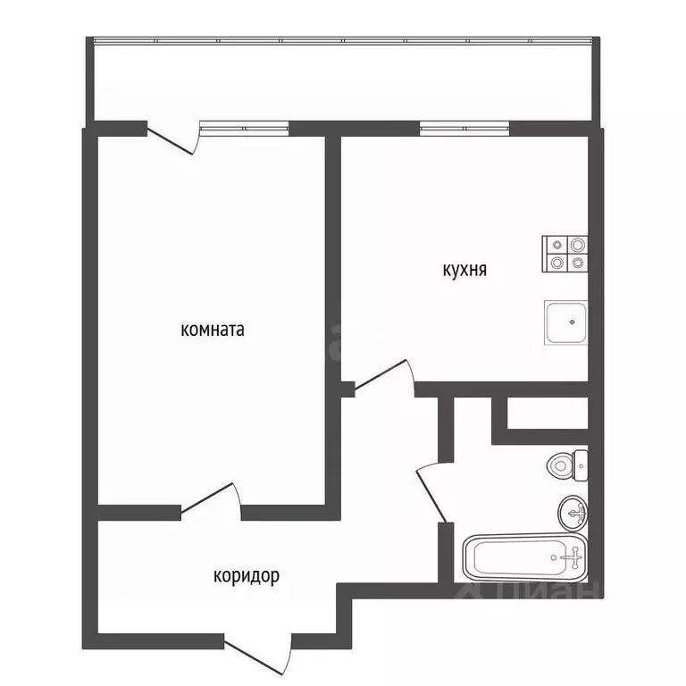 1-к кв. Воронежская область, Воронеж бул. Олимпийский, 14 (41.9 м) - Фото 2