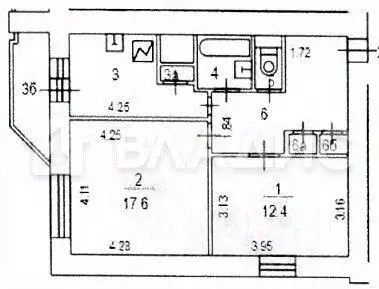 2-к кв. Москва Кастанаевская ул., 57К3 (51.9 м) - Фото 1