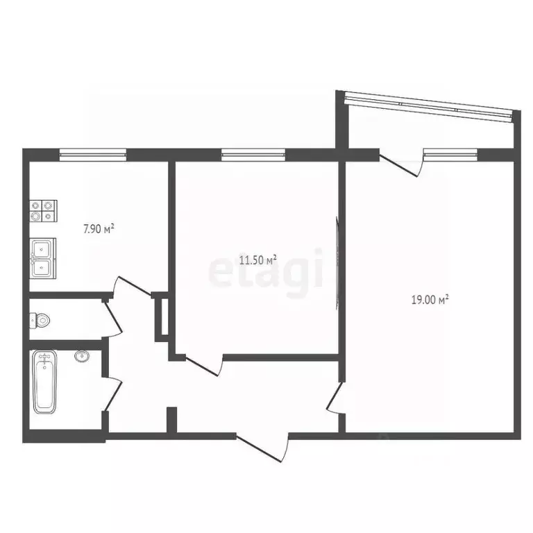 2-к кв. Челябинская область, Озерск бул. Гайдара, 25 (49.3 м) - Фото 0