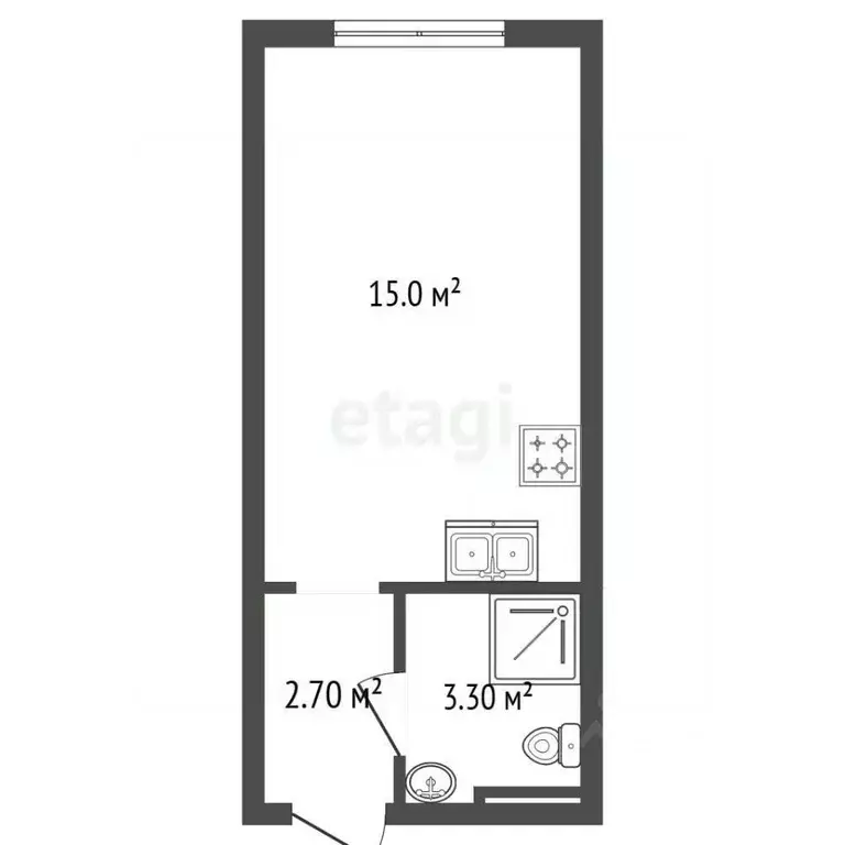 Студия Санкт-Петербург дор. Муринская, 25к3 (21.7 м) - Фото 2